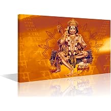 TUMOVO Hanuman Gold Hindu God Canvas Wall Art 1 Panel for Living Room Contemporary Artwork for Home Wall Framed Ready to Hang Poster and Print 24 inch W x 36 inch