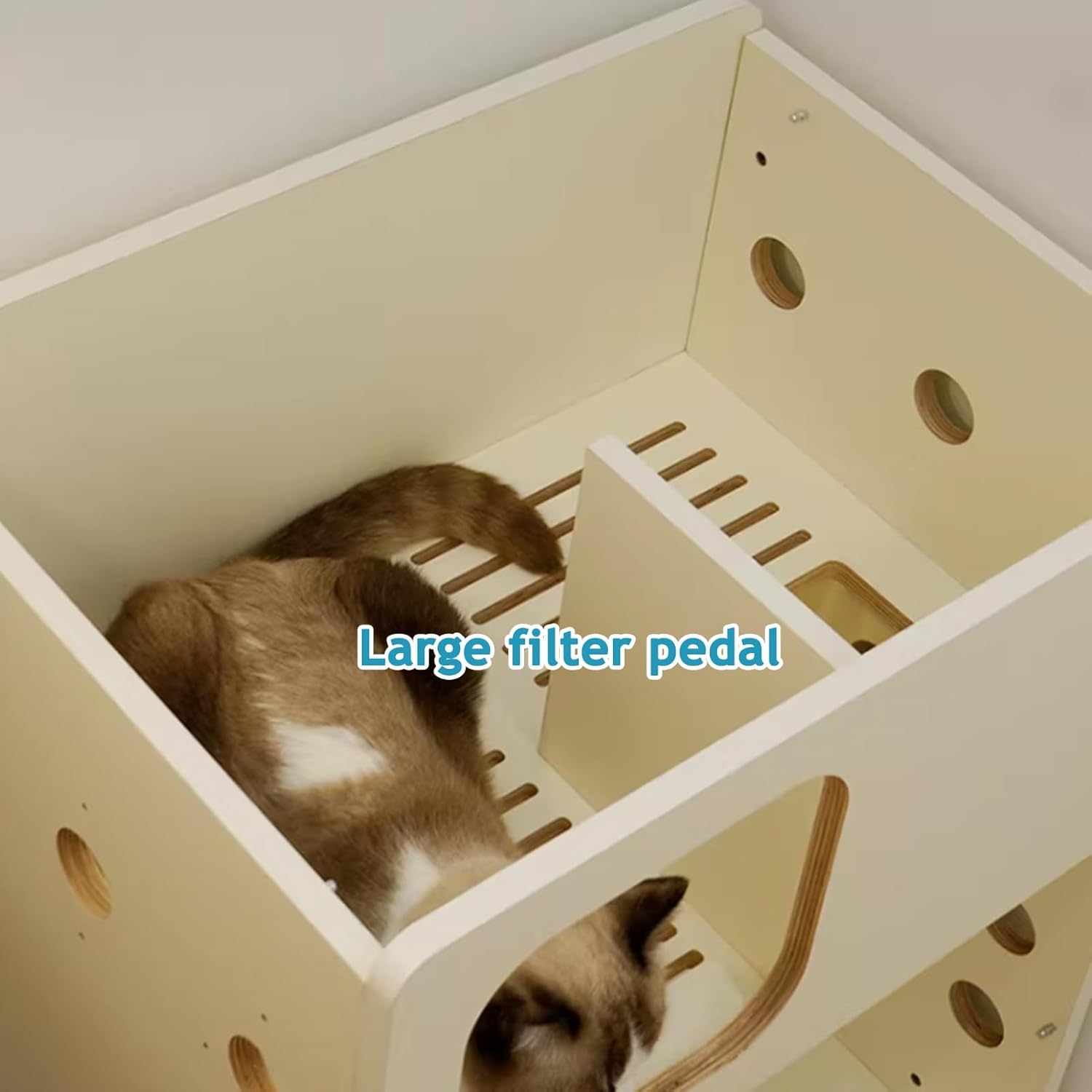 Double Litter Box Enclosure, Hidden Cat Litter Cabinet Side Table with Wheels and Flip Front Door, Cat Washroom Fit Most Boxes(White,64cm/25.2in)