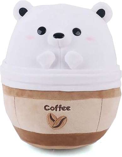 Miniatura 1 de Avocatt Peluche de oso polar de café  Animal de peluche de Frappuccino de hielo de 10 pulgadas  Abrazo y abrazo con tela suave y relleno, lindo