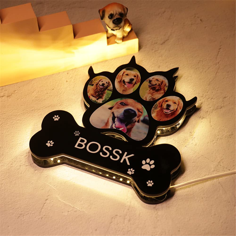 Ozinna Personalisierte Hund Pfote Nachtlicht - Custom Foto Lampe Als Haustier Gedenkgeschenk
