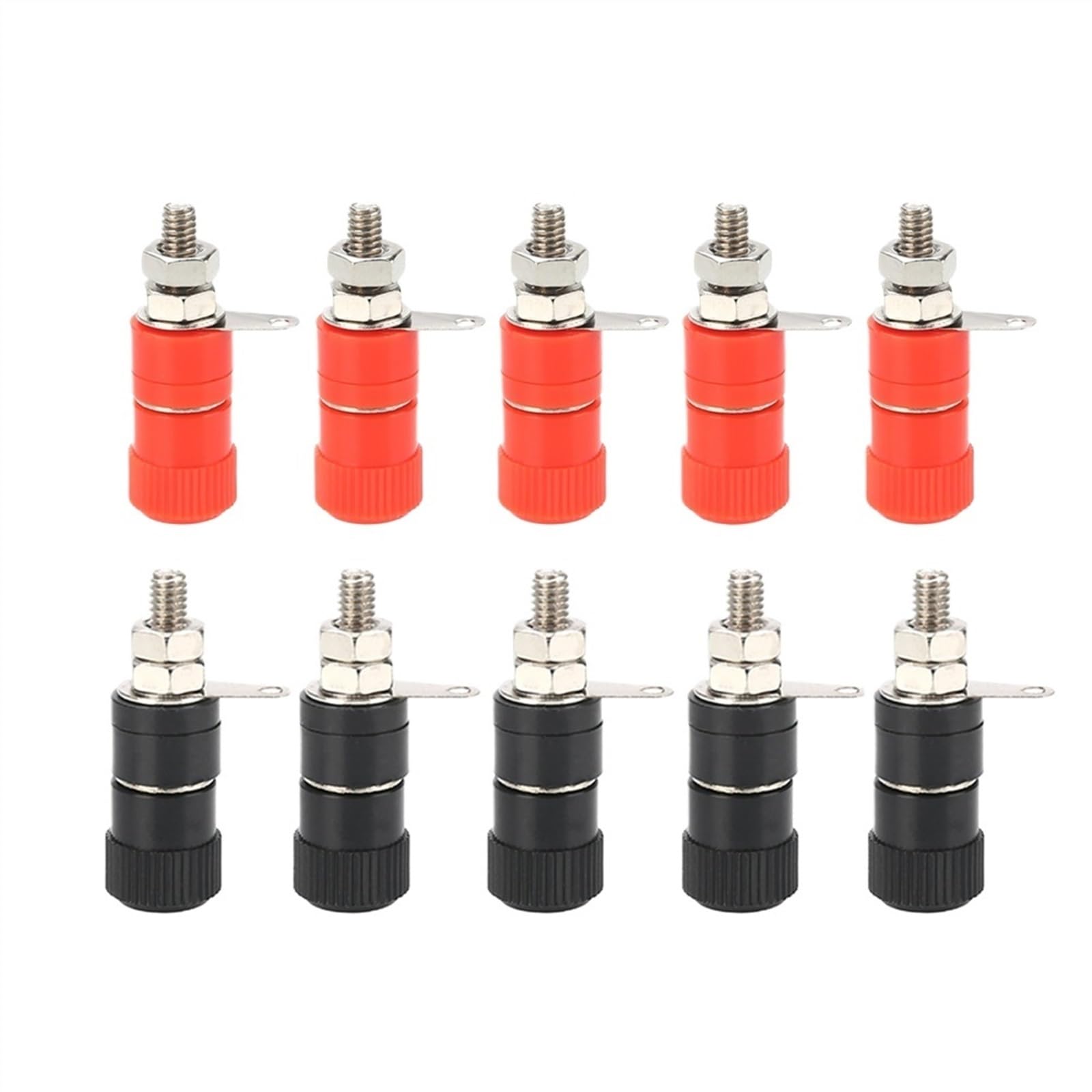 Connecteurs de fiche Banane Rouge et Noir 4mm, 10 pièces, Terminal de câblage PCB for Bloc de Haut-Parleur