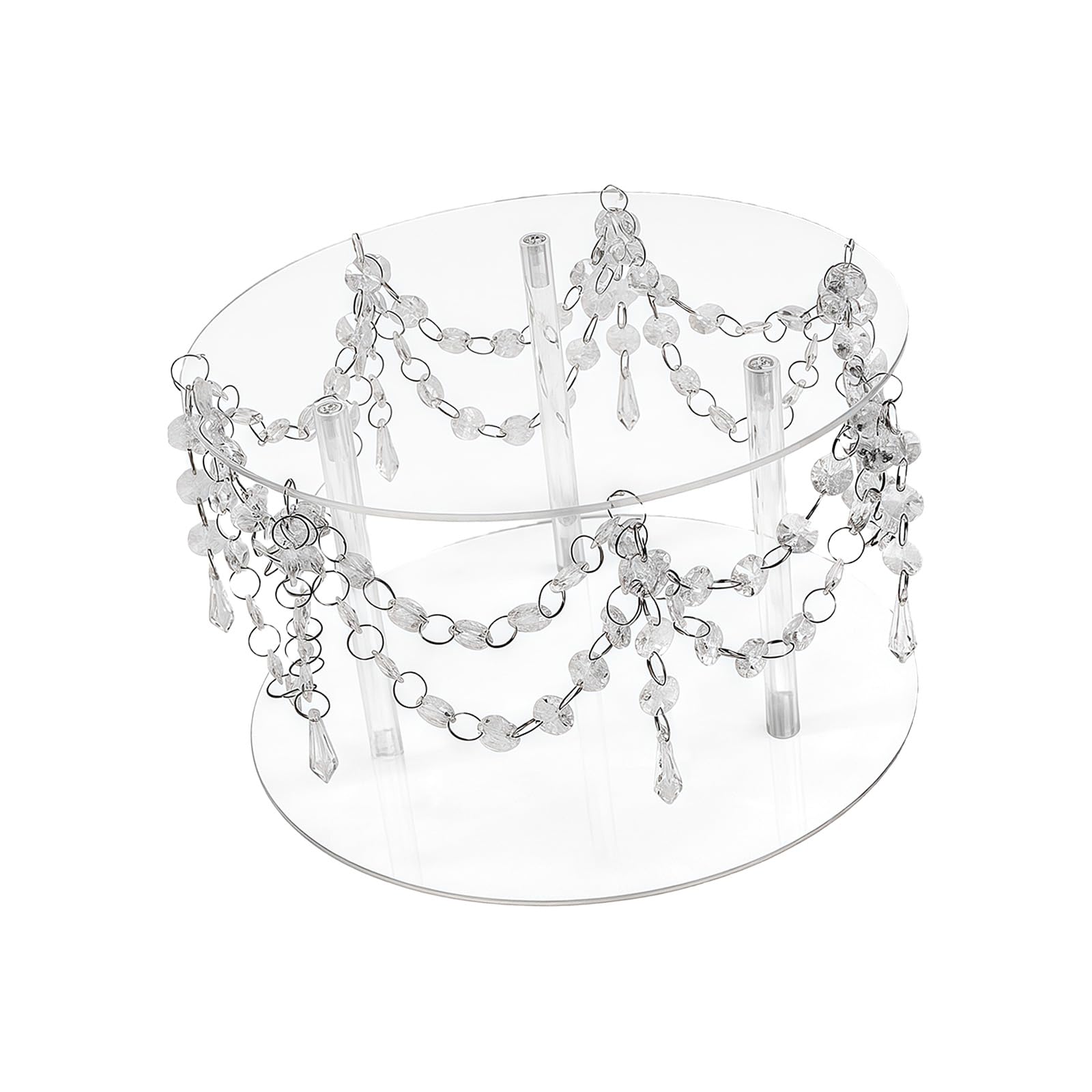 Multipurpose Clear Acrylic Display Stand with Crystal Beads for Home Baking Party Decors and Festives Event Arrangements Baking Stand