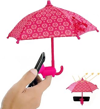 Phone Umbrella for Sun, Cell Phone Umbrella Sun Shade with Universal Adjustable Piggy Suction Cup Stand, Outdoor Cute Anti-Reflective Shield for iPhone, 4-10 Smartphones
