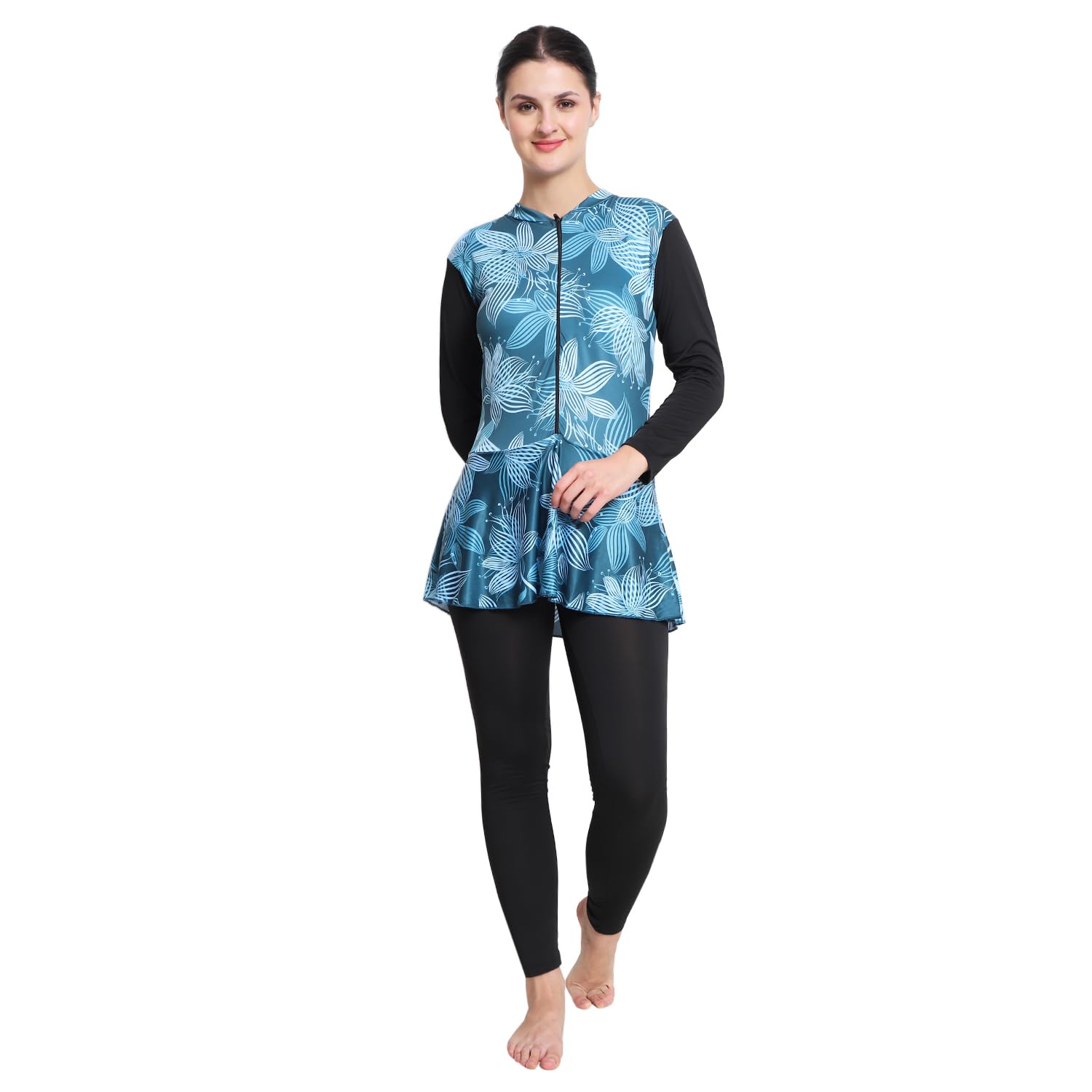 LEBAMI Women Full Length Padded One Piece Swimming Costume | Swimsuit Set for Women