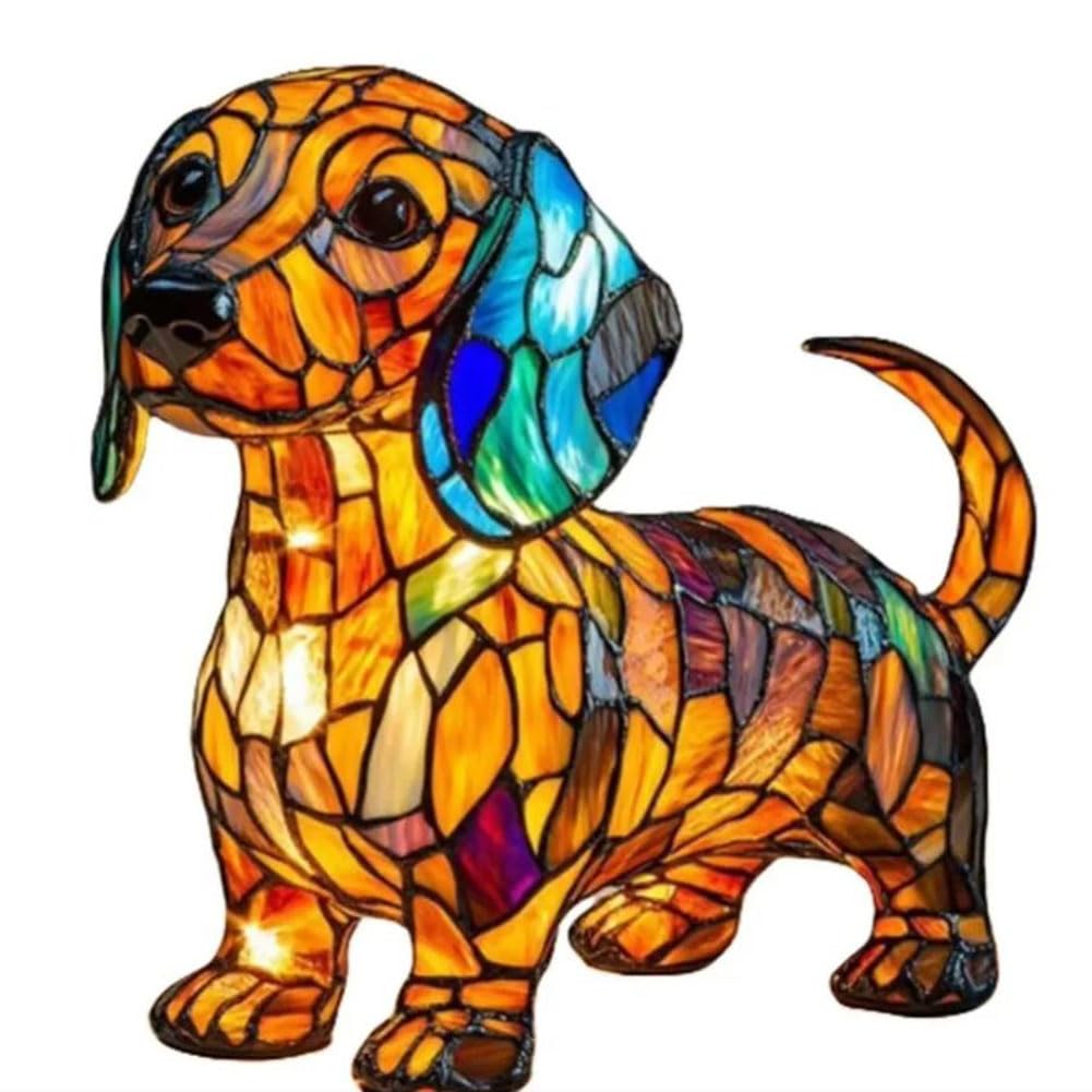 JHNGYJY Dog Lamp, Dog Series Art Night Light – Cute Pet Dog Themed LED Tabletop Lamp,Small Retro Resin Night Light,Vintage Animal Home Decor for Bedroom and Fun Gift for Dog Lovers, Dachshund