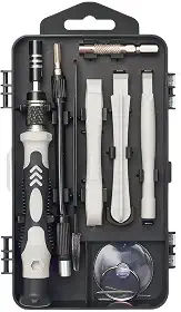 Conjunto de chaves de fenda de precisão, 122 em 1 Kit de ferramentas de reparo magnético eletrônico com estojo para computador de reparo, iPhone, PC, celular, relógio, óculos (cinza)