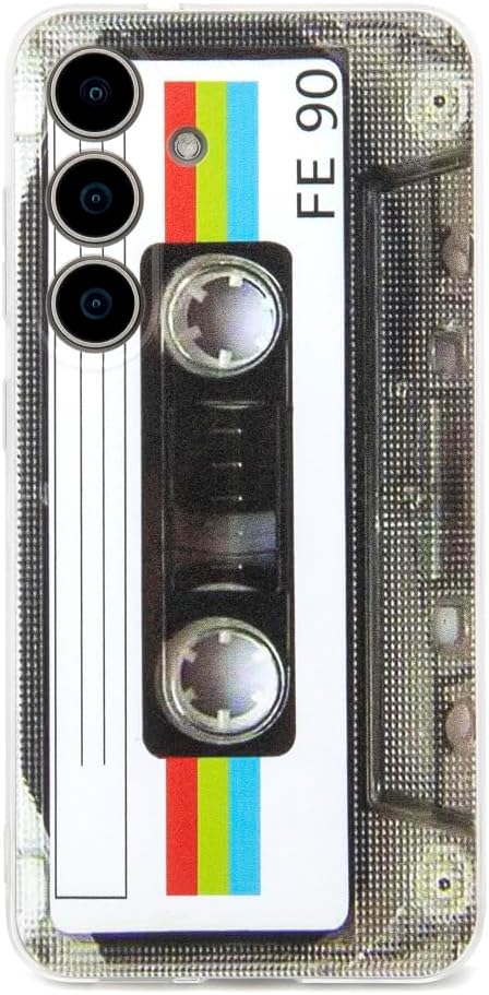 Case for Galaxy S25+ Shockproof Scratchproof with TPU Soft Bumper Retro Cassette Tape Case Compatible with Samsung Galaxy S25+
