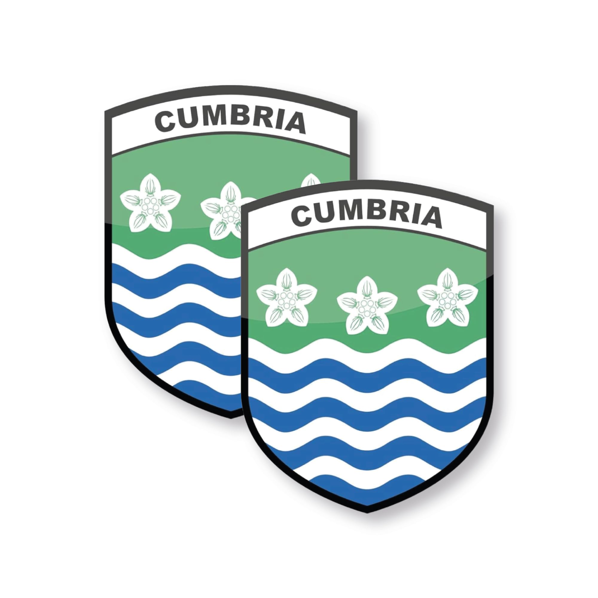Stika.co Cumbria Pack Of 2 County Flag Signs - Self-Adhesive Vinyl Sticker - Car, Van, Truck Sign - United Kingdom County Flags