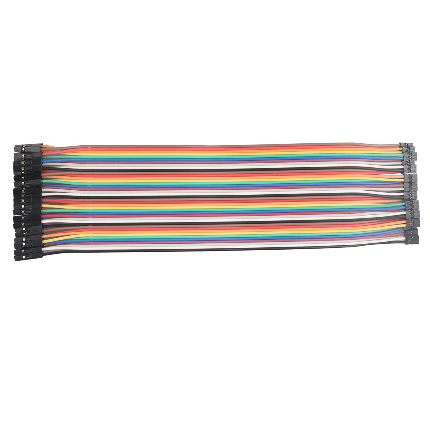 ZDE 40 sztuk 20 cm przewodów Jumper do płytki stykowej, przewód płaski, gniazdo na gniazdo 2,0 mm do 2,54 mm odstęp, kable Dupont, kompatybilne z Arduino i Raspberry Pi Breadboard