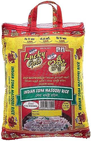 Lucky Gold Indian Sona Masoori Rice, 5 Kg, 1040744