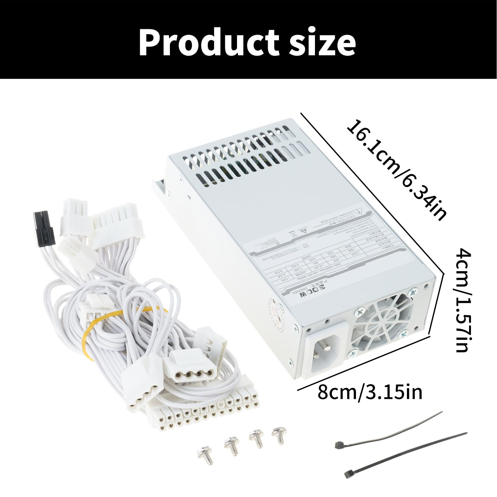 300 W vollmodulares kleines 1U Netzteil mit intelligenter Lüftersteuerung, leise für Gehäuse und kleine Server Netzteil