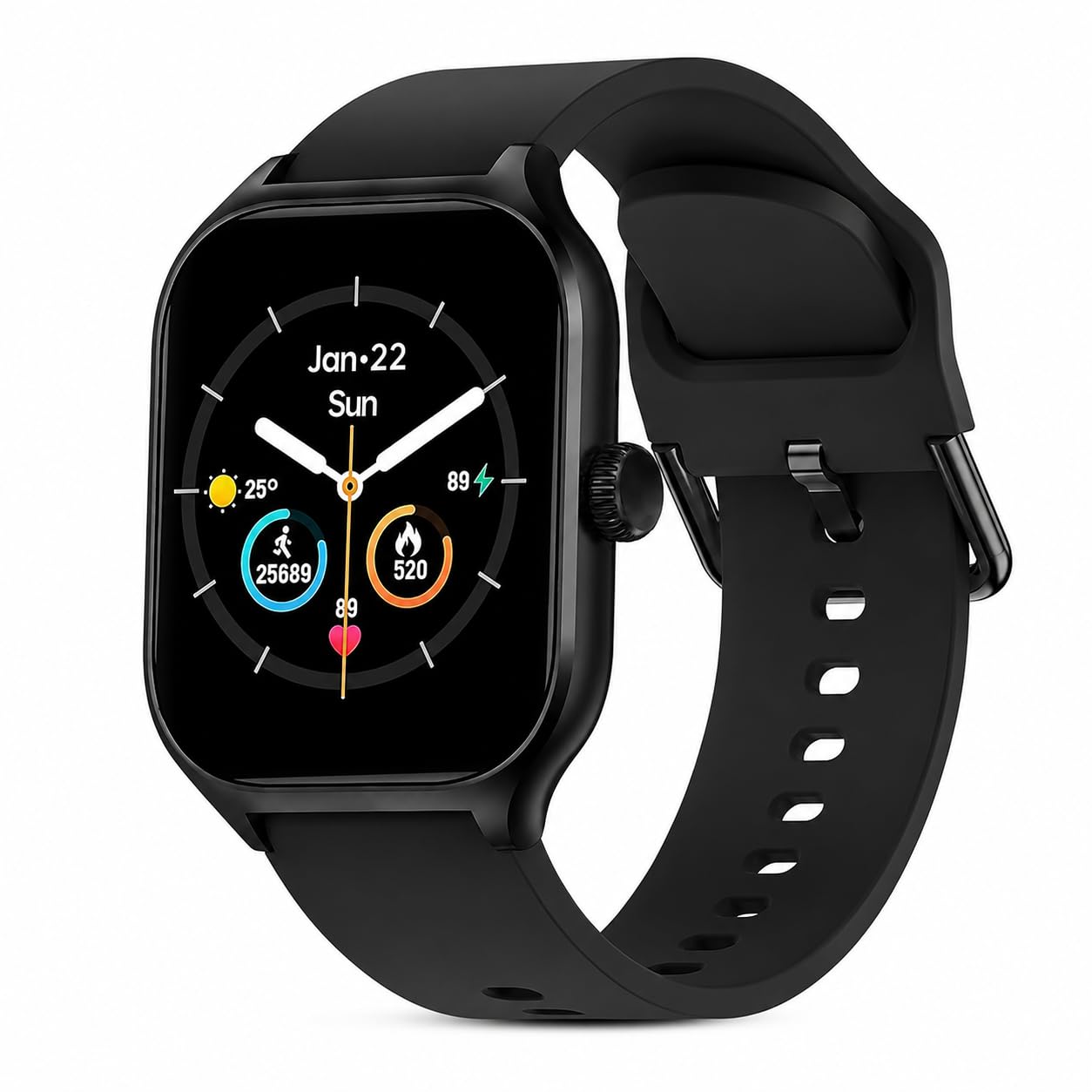 h9 smartwatch calling,fitness,heart rate tracking kids girls & boys(black)