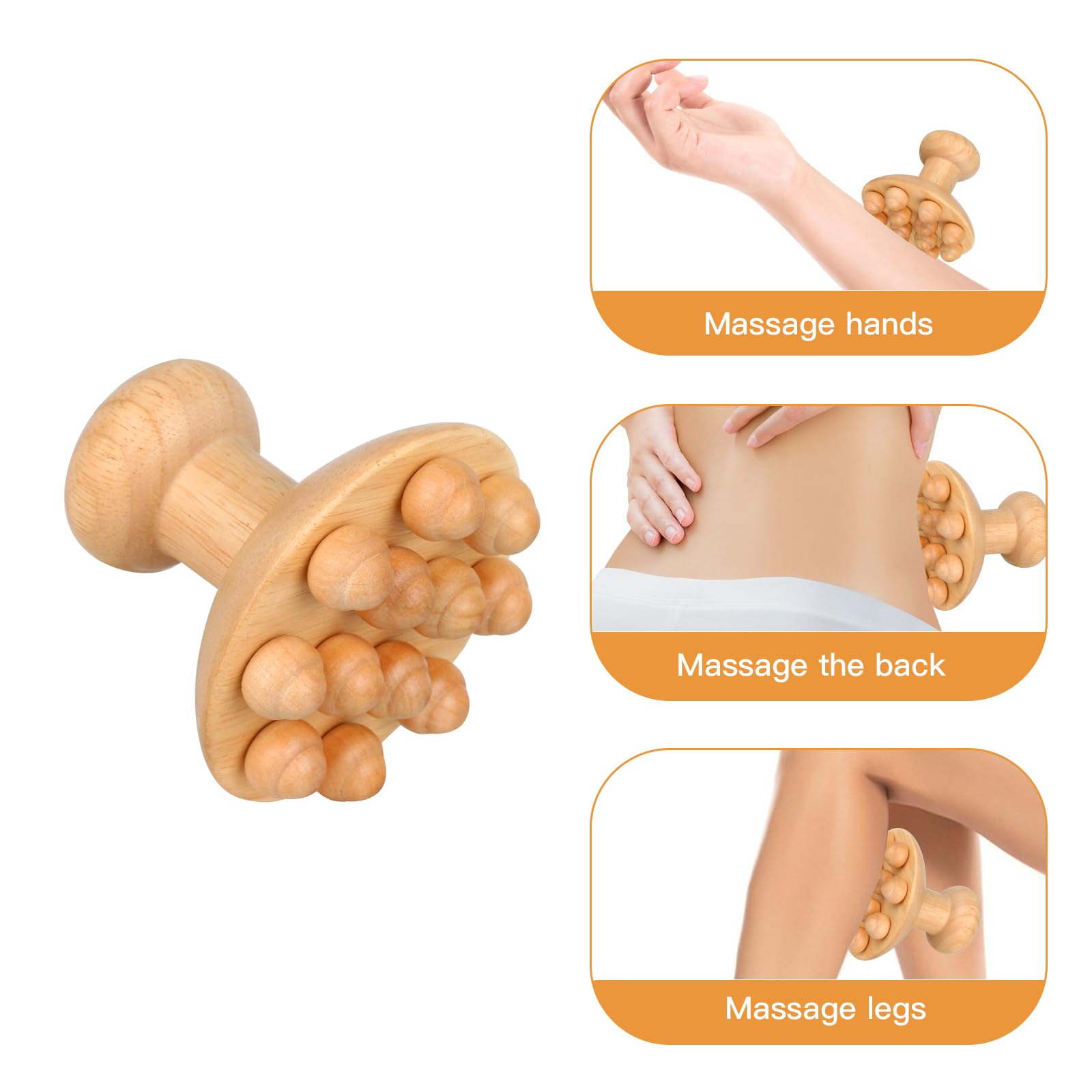 6Pcs Holztherapie-Massagegerät für Körperformung, Maderoterapia-Set gegen Cellulite, Lymphdrainage, gebogenes Holzmassagegerät, Tassenroller-Set für Beine, Bauch