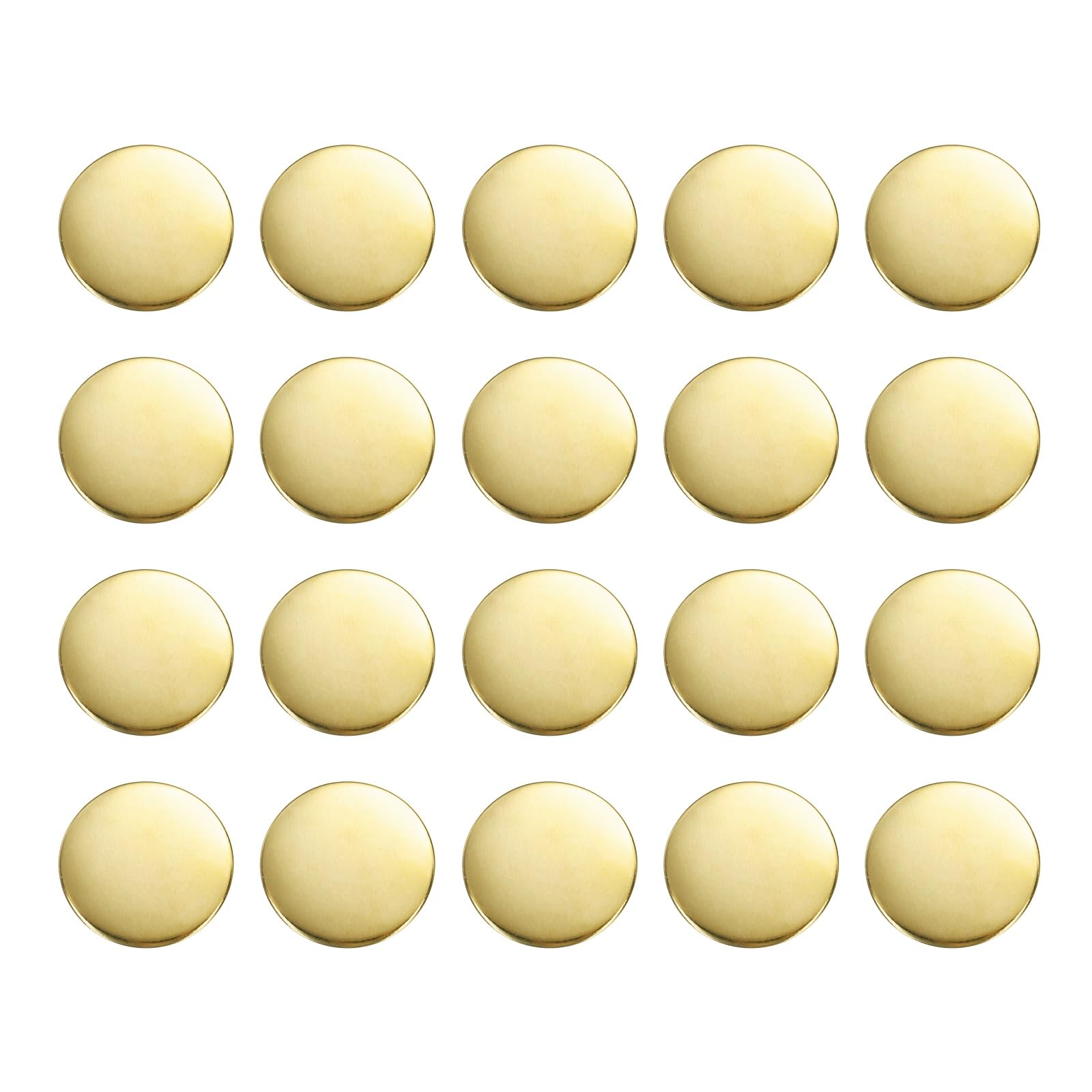 sourcing map 20pcs Metal Round Buttons 20mm Brass Sewing Craft Replacement Buttons for Blazer Suits Clothing Decoration DIY Accessories, Gold
