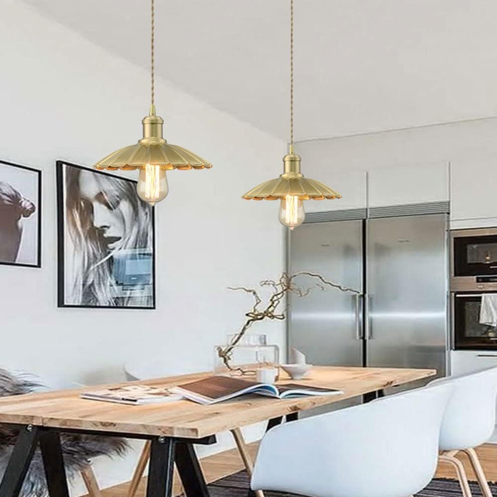 chandelier Lampa wisząca w całości z miedzi, oświetlenie, oprawy oświetleniowe wiszące w stylu vintage 9,8 cala, oświetlenie kopułowe w całości z miedzi Wisząca lampa sufitowa do jadalni w wiejskim