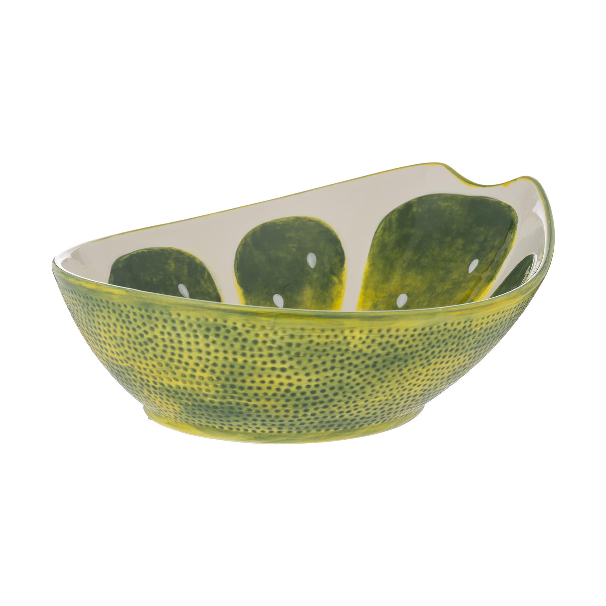 Typhoon World Foods Ceramic Lime Oval Bowl - Green - 27.5cm