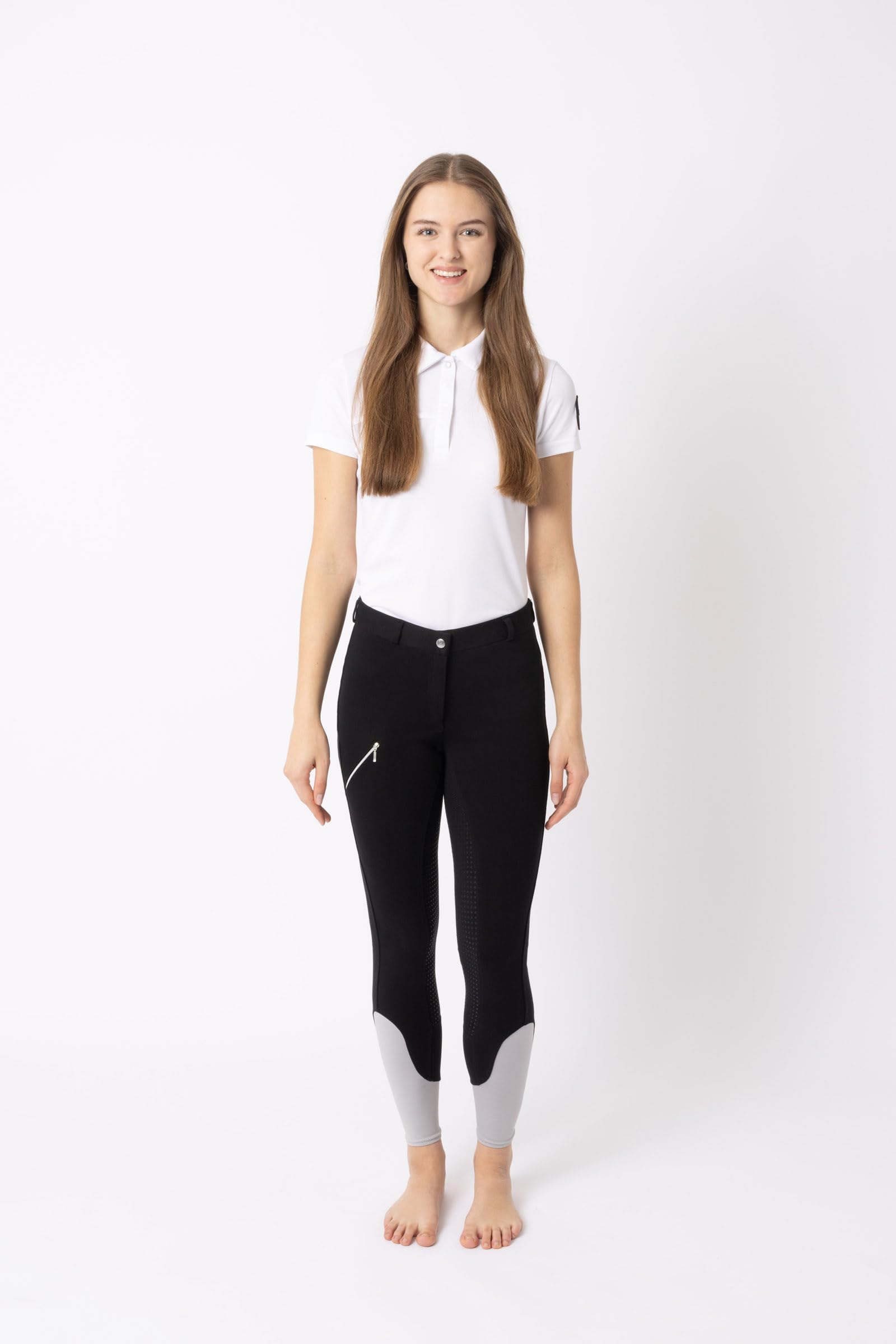 HORZE Pantalón de equitación Mujer Felicia, pantalón de equitación con Asiento Completo y Bolsillo para teléfono