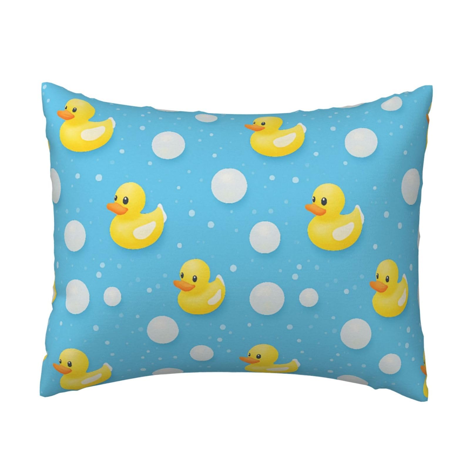 Rubber Duck and Bubble Pillowcase Soft Plush with Zipper Decorative Pillowcovers 16x20 in