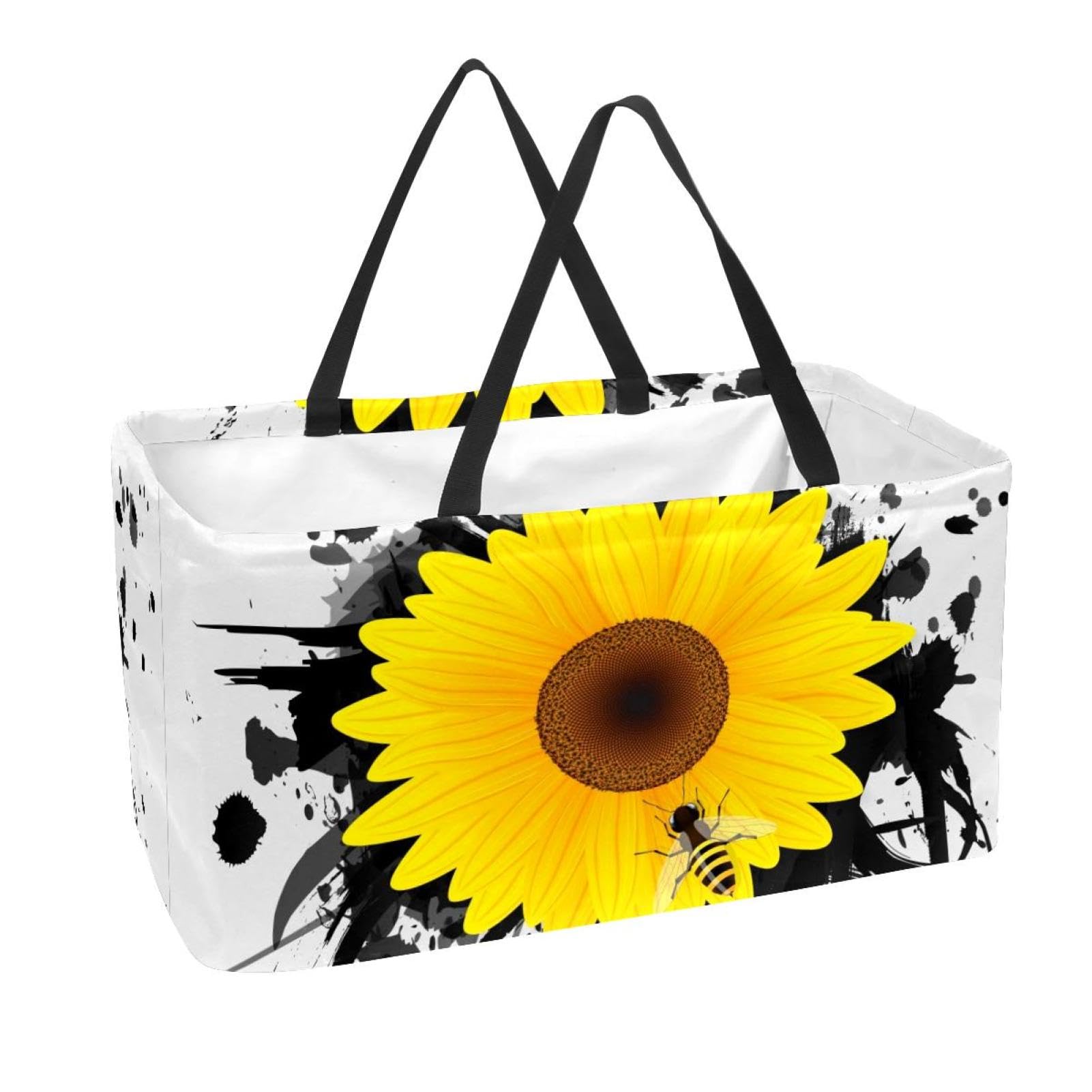 Sacs d'épicerie réutilisables avec motif coccinelle et grand panier de rangement
