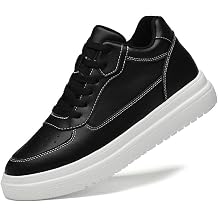 VIBLiSS Men's Elevator Shoes, Casual Invisible Height Increasing Shoes Leather Breathable Walking Trainers