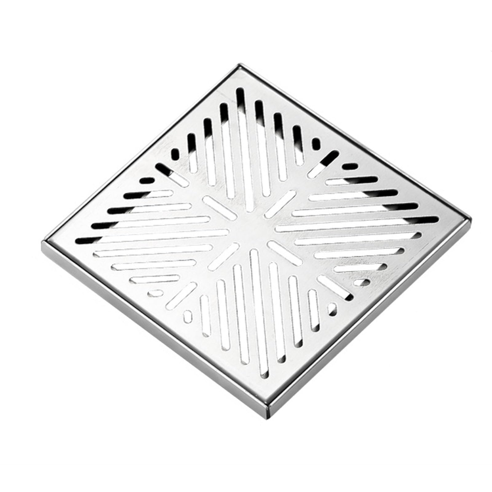 Quadratischer Auffangrost aus Edelstahl 304 für den Außenbereich, 40 x 40 x 1,3 cm, dekorative Abdeckung für Bodenabläufe in Gärten und Einfahrten von 8 bis 24 Zoll.