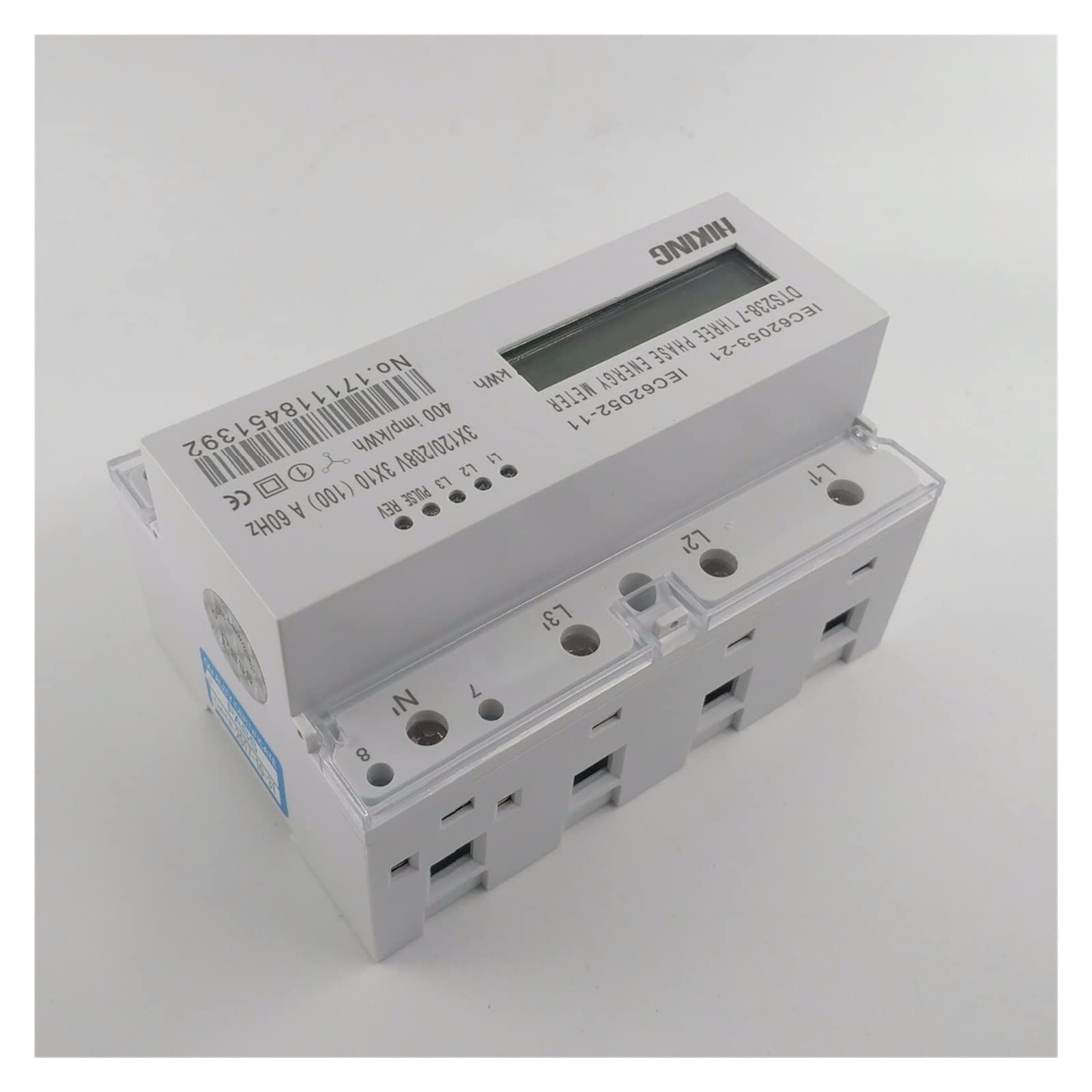 VDOQTLJT 10 A 3 * 120V/208V 60HZ Three Phase Din Rail KWH Watt Hour din-Rail Energy Meter LCD