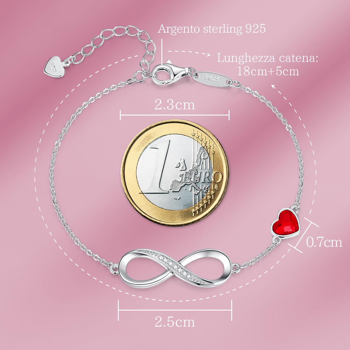 LOUISA SECRET Bracciale Donna Argento 925 or Acciai inossidabili Braccialetto Infinito Bracciali Cuore Gioielli Regalo Natale Compleanno Festa Della Mamma per Moglie Amiche Amica