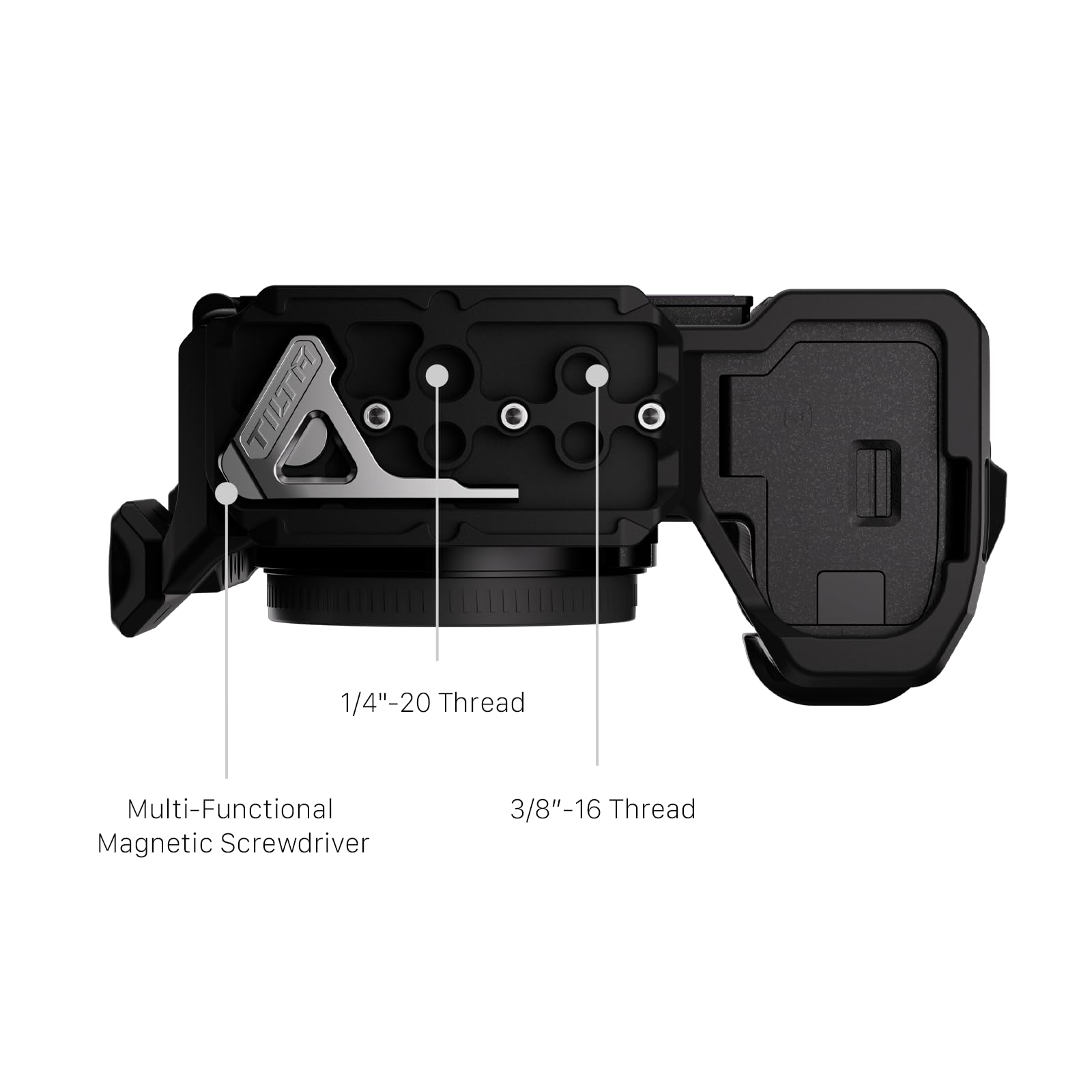 Tilta ZV-E10 II Cage complète pour appareil photo compatible avec ZV E10 II avec support griffe froide, 6,35 mm - 20, 3/8"-16 filetages - Noir TA-T69-FCC-B