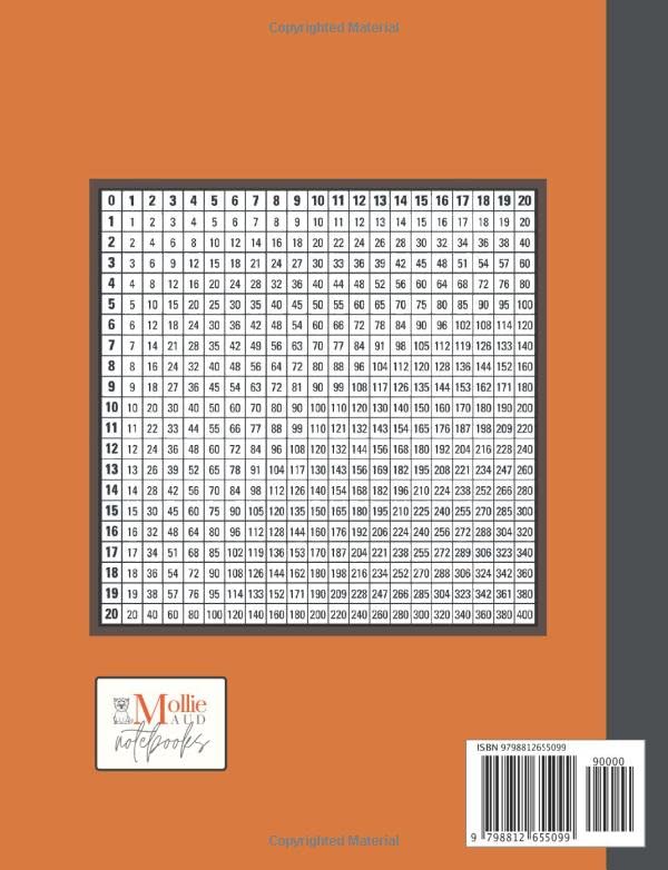 Miniatura 2 de Penguin Notebook Cute Orange Composition Notebook for Kids Back To School Fun Wide Ruled with Multiplication Tables on Back