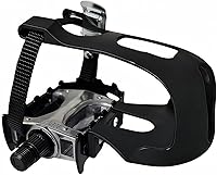 Vista 5 de YBEKI Pro-Grade Spin Bike Pedals with Toe Clips & 4D Adjustable Straps - 9/16" Alloy Spindle for Mountain Road Bikes/Peloton/Schwinn/Sunny Bikes