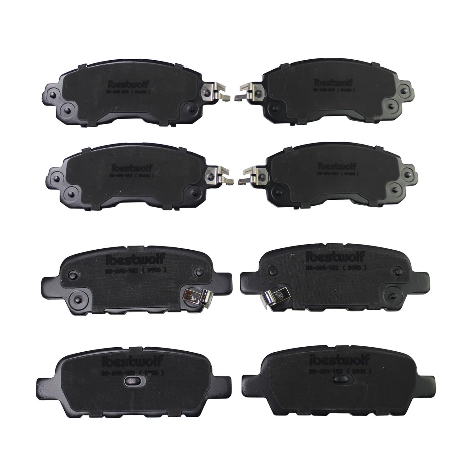 IBESTWOLF Front & Rear Ceramic Brake Pads (P-1650, P-905)