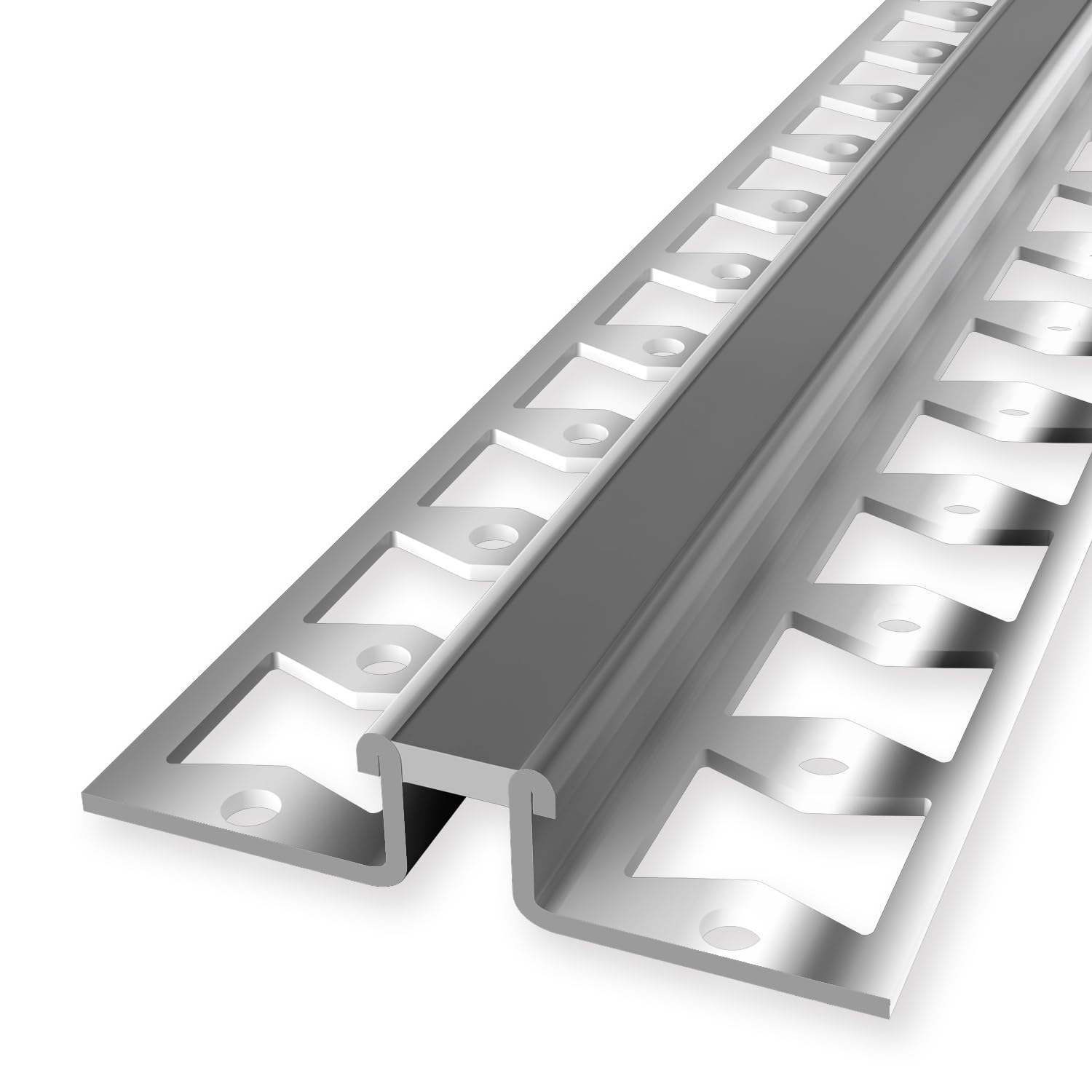 Fliesenprofil 11.8 x 51 x 2500 mm Einfasshöhe 10.3 mm Dehnungsfugenprofil Edelstahl Geschlossen Gestanzt Metallprofil Edelstahl glänzend Küberit