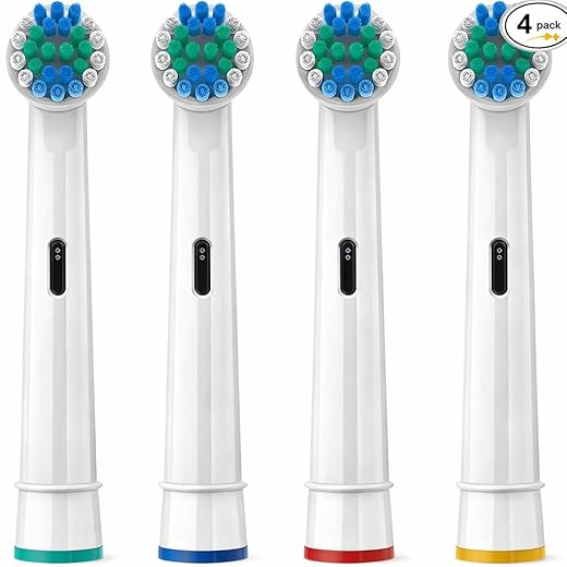 Cabeça Refil Escova de Dente Elétrica Compátivel com Oral B - Kit com 4 unidades Branca - Cerdas Macias de Alta Perfomance Refil Kit
