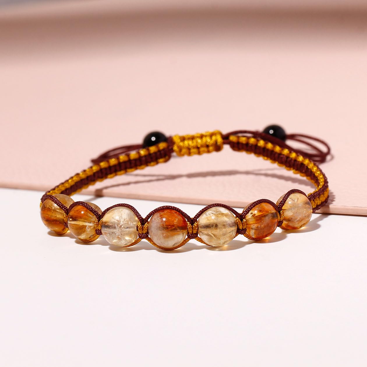 MOCHAMIK Braccialetti dell'amicizia Fatti a Mano Braccialetti con Perline di Cristalli spirituali Reiki con Corda Regolabile per Donna