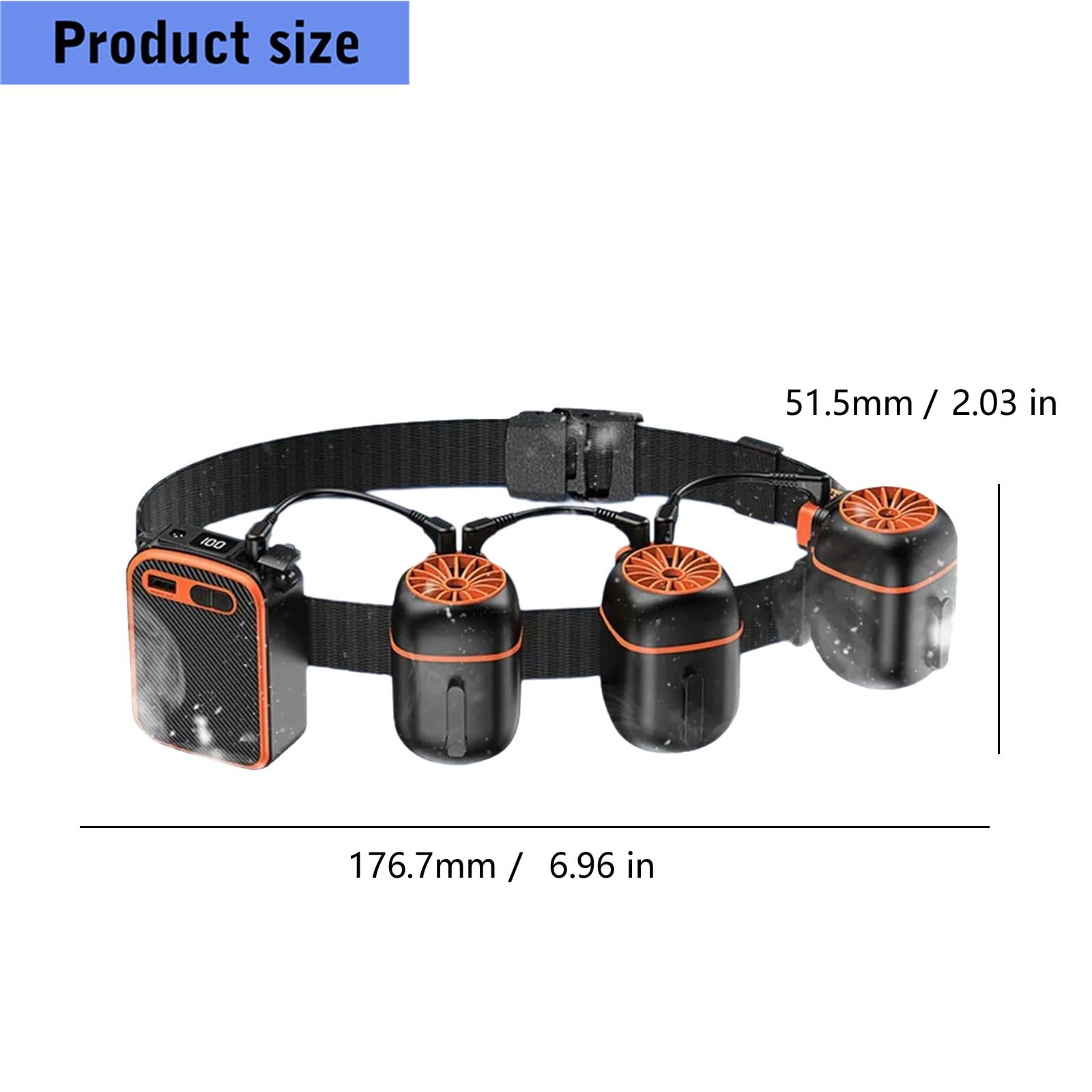 Apparecchiatura multi direzionale a clip con batteria ricaricabile da 10000 mAh, ideale per palestra, jogging, pendolarismo, dispositivo di raffreddamento indossabile, alimentato tramite USB