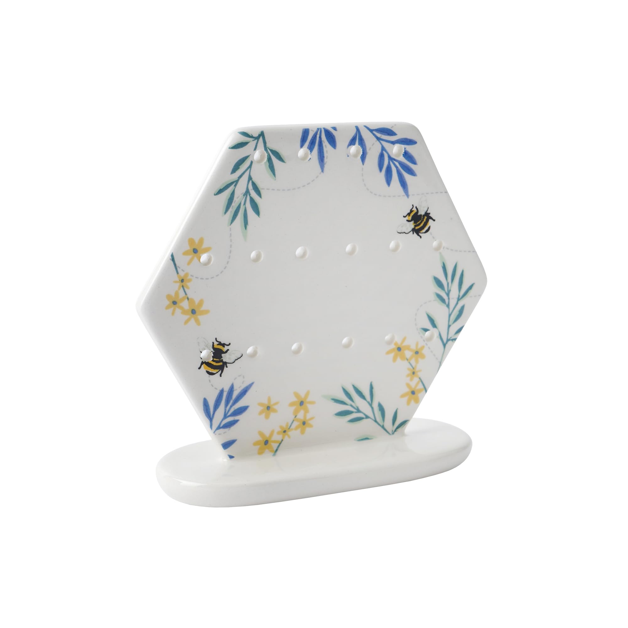 Cgb Giftware | The Beekeeper Ceramic Earring Holder In Gift Box | Bee Design | Earring Holder | Cermaic Jewellery Holder | Tabletop | Dressing Table | Gb07515
