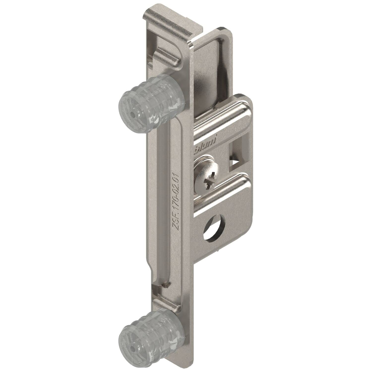 BLUM METABOX Frontbefestigung – Rechtsseite, Zarge M/K/H, Pressversion, Stahl vernickelt