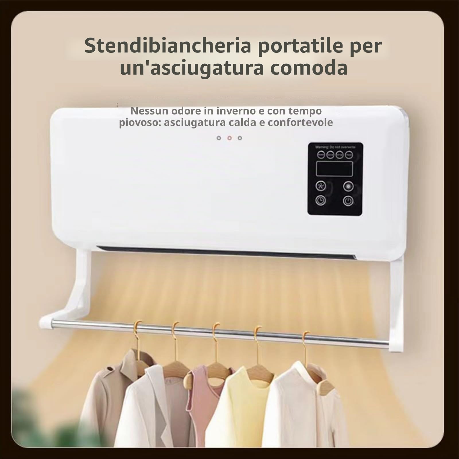 Ventilatore per condizionatore d'aria da parete, unità di riscaldamento e raffreddamento 2 in 1, silenzioso, piccolo AC per camera da letto e bagno, bianco (standard bianco)