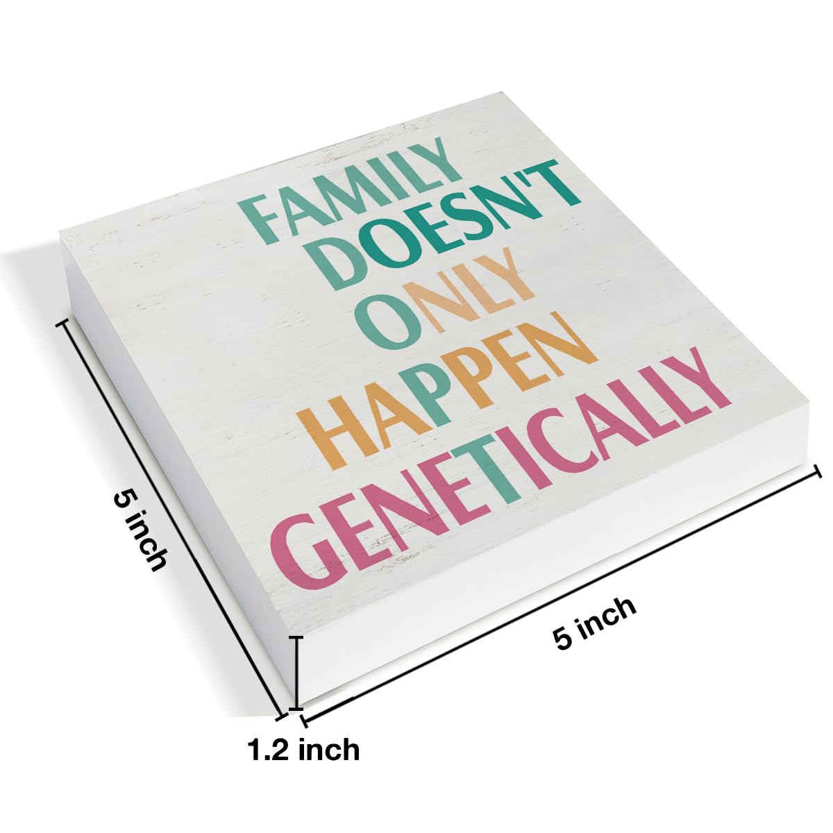 Adoption Gifts for Adoptive Parents Mom, Adoption Day Gift for Family, Adoptive Parents Gifts Family Doesn't Only Happen Genetically Wood Sign Decoration for Home Living Room Bedroom 5x5 Inch