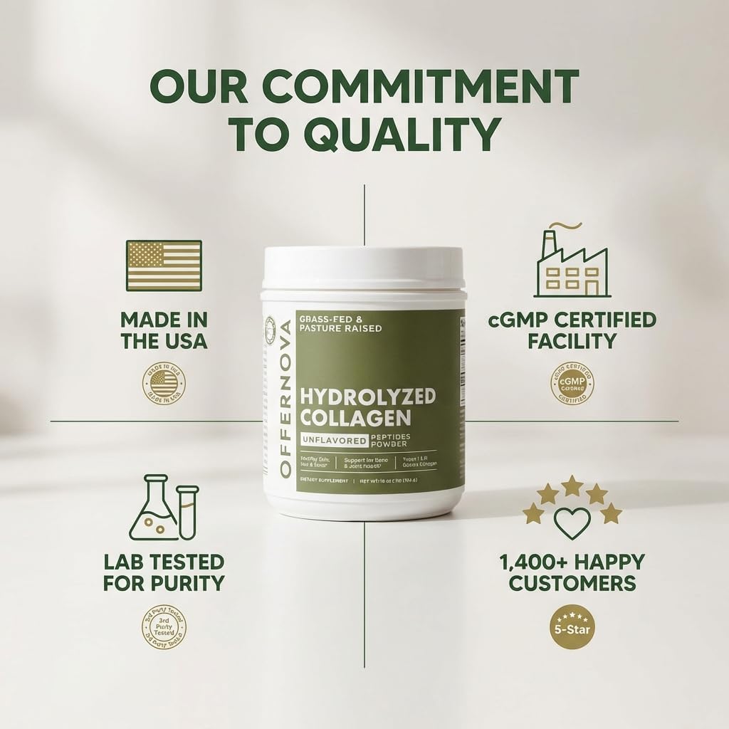 Hydrolyzed Collagen Peptides Powder - 100% Pure, Grass Fed & Unflavored for Women & Men – for Healthy Bones, Joints, Hair & Skin – Colageno Hidrolizado en Polvo Piel, Cabello y Articulaciones - Image 5