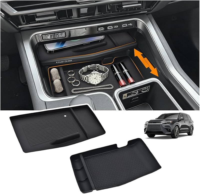 Tapete antiderrapante de carregamento sem fio WBLATP para console central Lexus TX350 TX500h TX500h+ 2024–2026 – conjunto com 2 peças