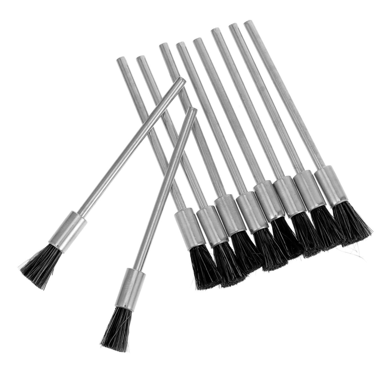 10pcs Extended Steel Wire Brush with Long Handle, Mini Rotary Polishing Bits Stainless Steel Scrubber for Industrial Cleaning, Welding Slag Removal, and Corrosion Treatment