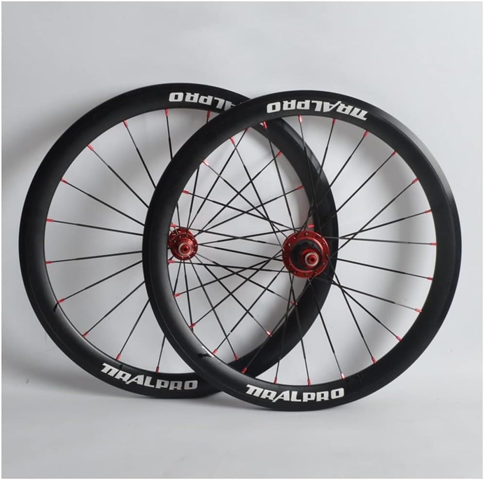 Ruedas Juego de Ruedas for Bicicleta de montaña Llanta de Bicicleta Freno en V Ruedas MTB Perno en buje de Eje sólido (Color: Negro 1 Pieza (Color : 20'' Red)