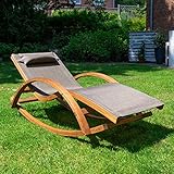 Relax Schaukelstuhl Rio, Relaxliege mit Armlehnen, Gartenmöbel aus vorbehandeltem Holz - 4
