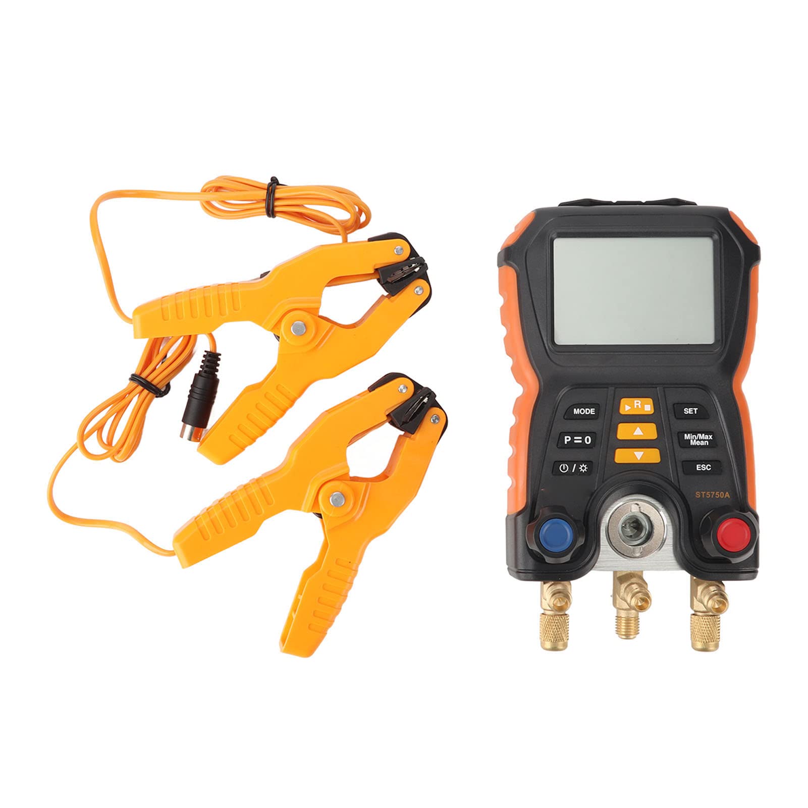 GOWENIC Medidor de Colector Digital HVAC Probador 2 en 1 |Herramienta de Temperatura de Presión CA de 83 Refrigerantes con Detección de Fugas