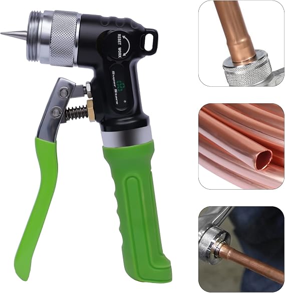 Hydraulic Tube Expander Compact Swaging Tool Kit, St-300a Hydraulic Expander Deburring Tool with Tube Cutter & 7 Expander Heads for 3/8 To 1-1/8 Inches Copper Pipes, Expand Copper, Brass