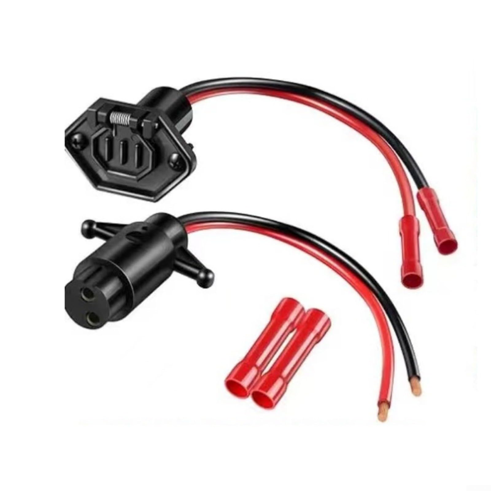 Motor de arrastre, motor de arrastre y receptáculo, conector de motor de arrastre macho y hembra de 12 V de 2 cables 14365-6 y 14366-6