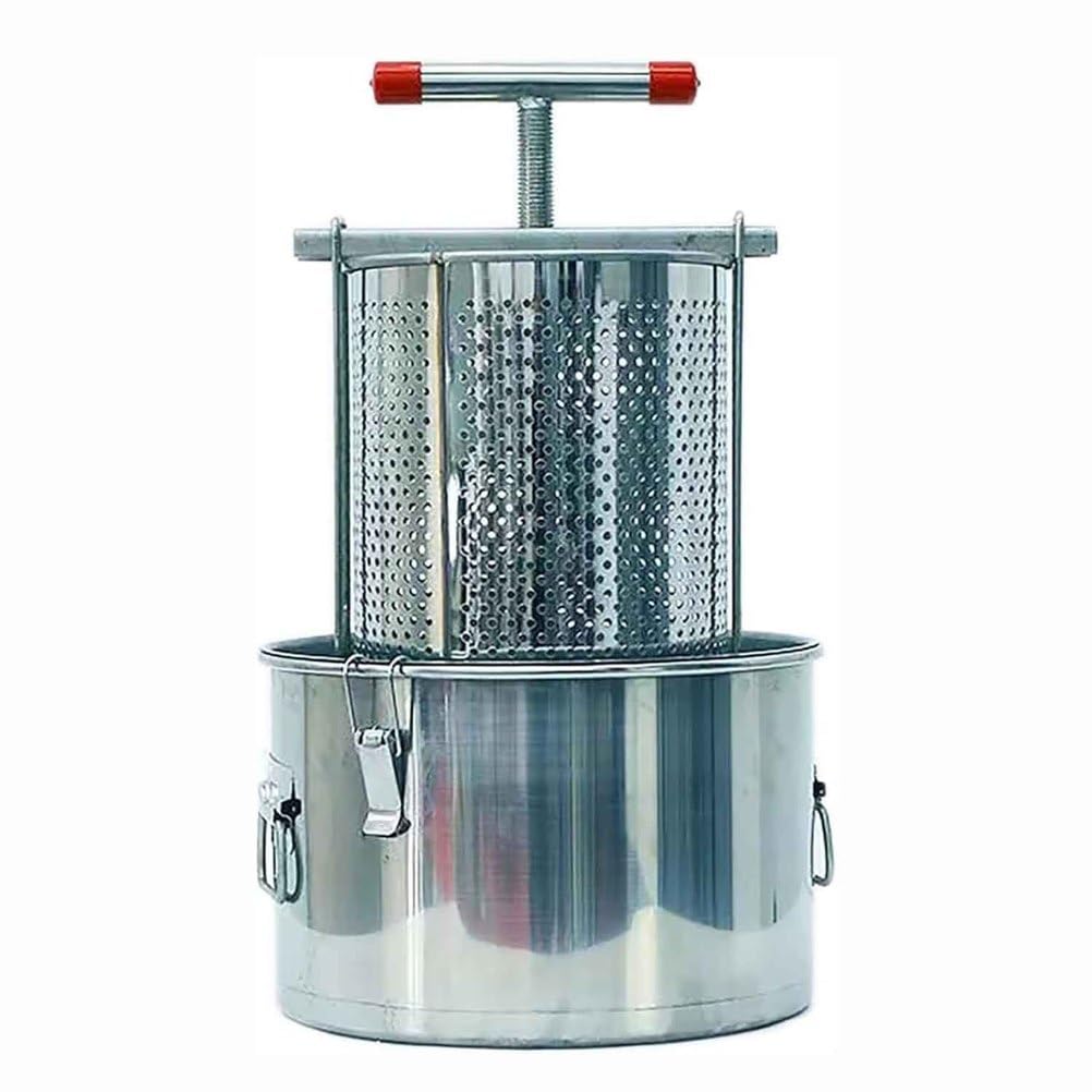 Pressa Per Api Con Secchio in Acciaio Inox, Estrattore Di Miele Automatico,Estrattore Di Cera D'api,Macchina Per Apicoltura,Pressa Per Miele Manuale Per Uso Domestico,Machine