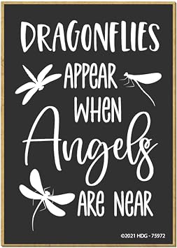 Honey Dew Gifts, Dragonflies Appear When Angels are Near, 2.5 Inch by 3.5 Inch, Locker Decoration, Refrigerator Magnets, Fridge Magnets, Decorative Sayings Magnets, 75972