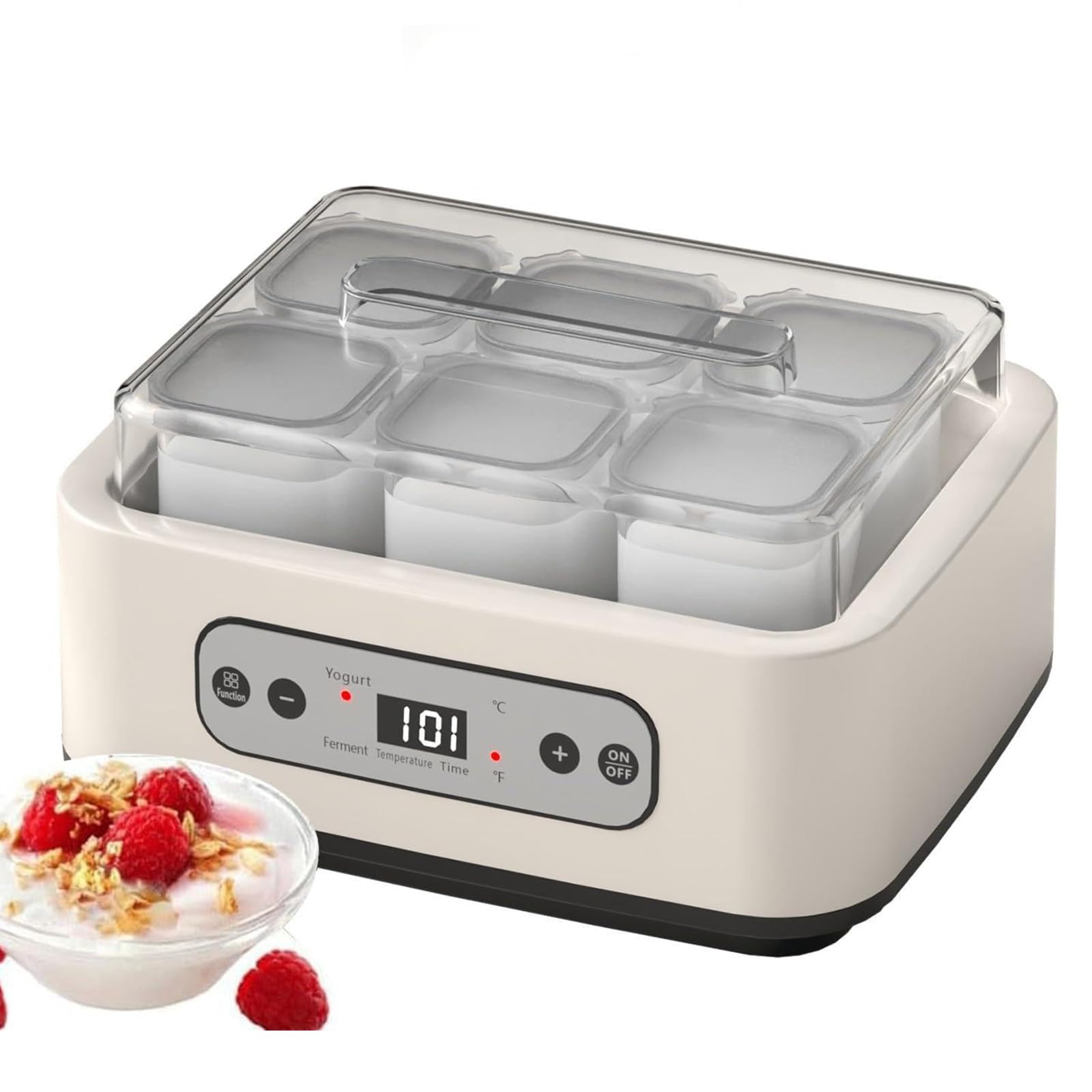 Yogurtiera Elettrica Di Grande Capacità Con Timer Digitale, Fermentatore A Temperatura Regolabile Per Yogurt Greco Probiotico Fatto In Casa